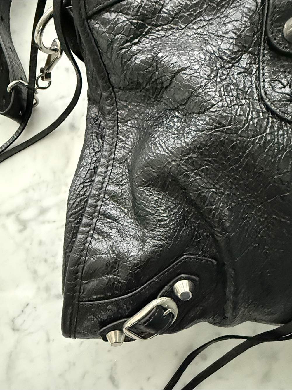 Balenciaga Black Leather City Bag with Silver Hardware - Picture 3 of 9